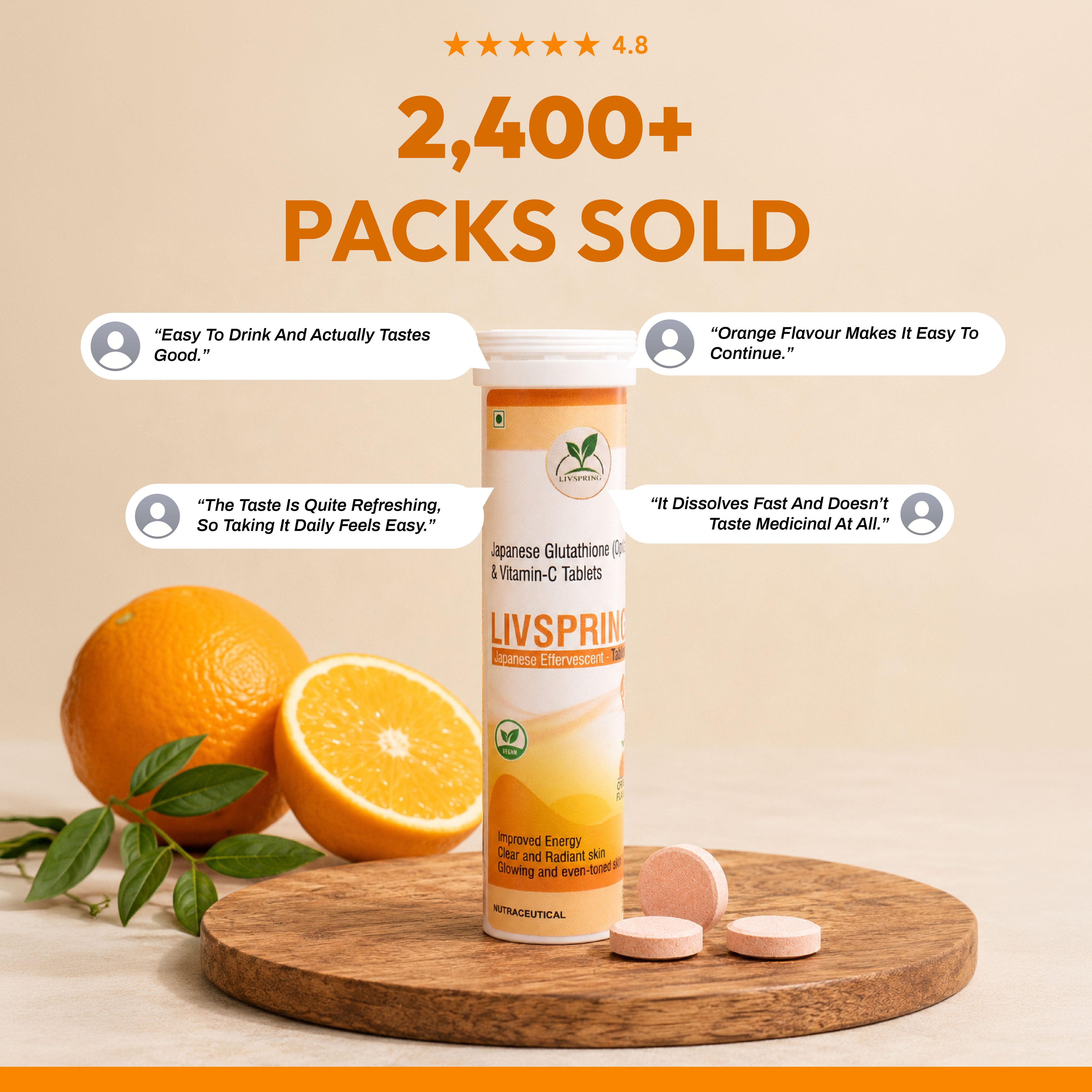 Japanese L-Glutathione Effervescent Tablets